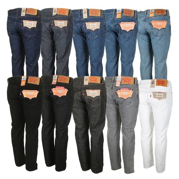 Levis Men's 501 Original Shrink to Fit Button Fly Jeans Grey 2370